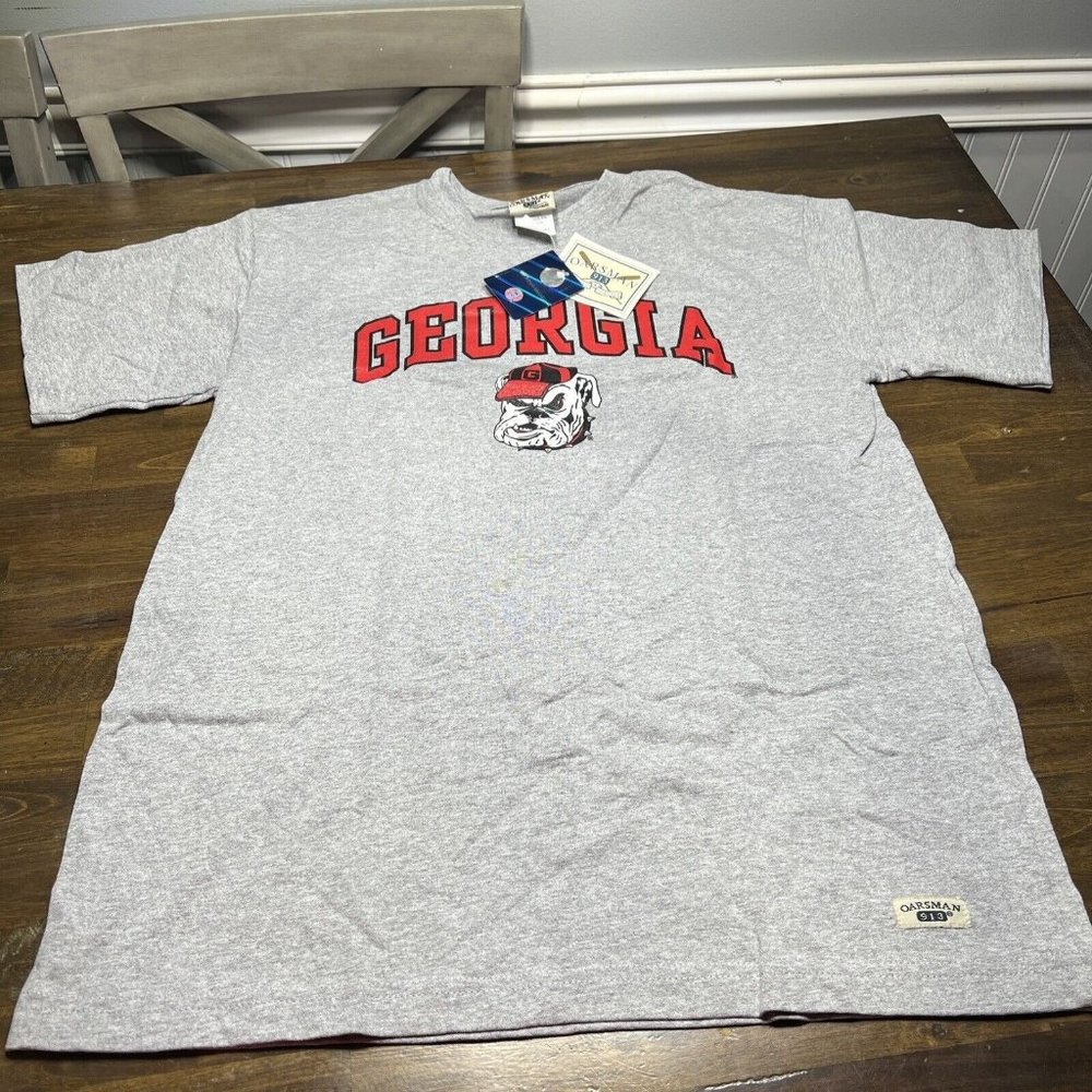 Vintage Georgia Bulldogs Oarsman T Shirt NWT Ncaa Spell out New Medium New